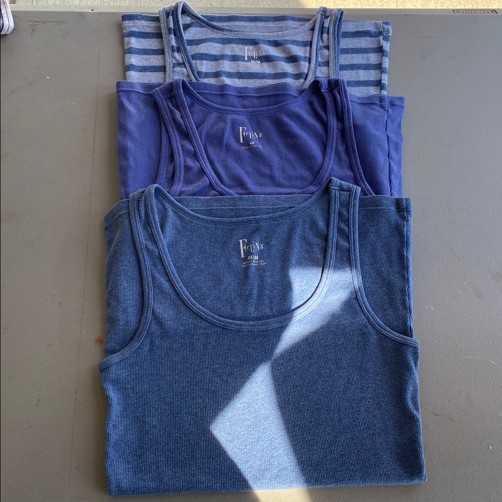 Faherty Trio of Blue Tank Tops